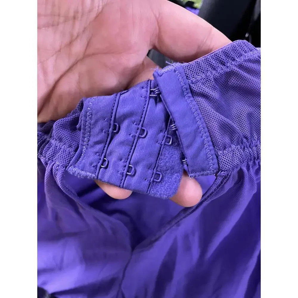 Caciquie 22/24 Camisole Nighty Purple‎ and Black Lace Trim Nightgown